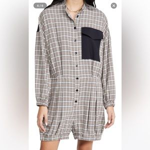 Tibi Sana Check Bloomer Jumper